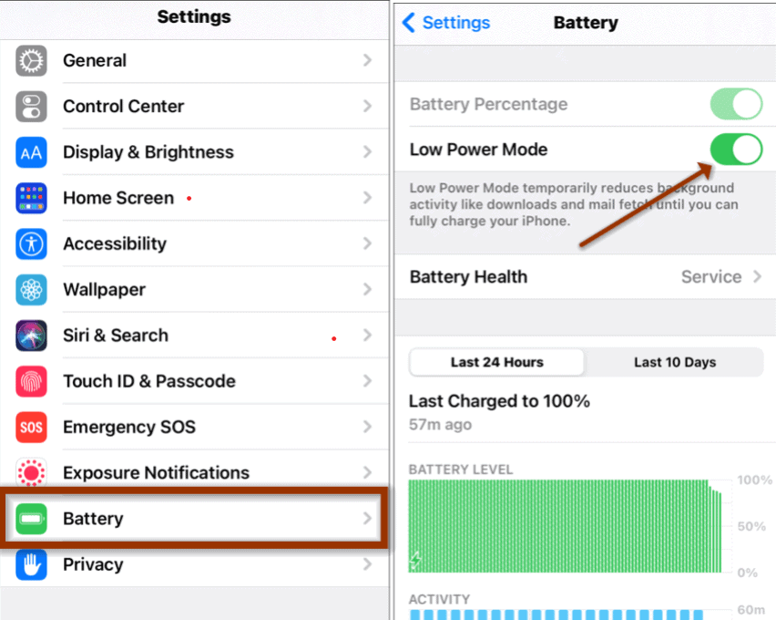 Fix 3 Disable Enable Power Battery Save Mode